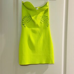 Self-Portrait Neon Yellow Dress